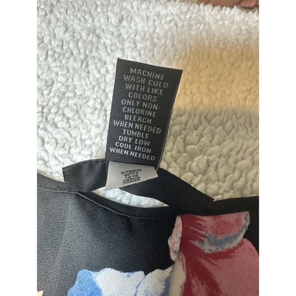 INC XS Top Low V Cut Floral Prints Long Bell Sleeves Sheer Lightweight - Picture 7 of 9